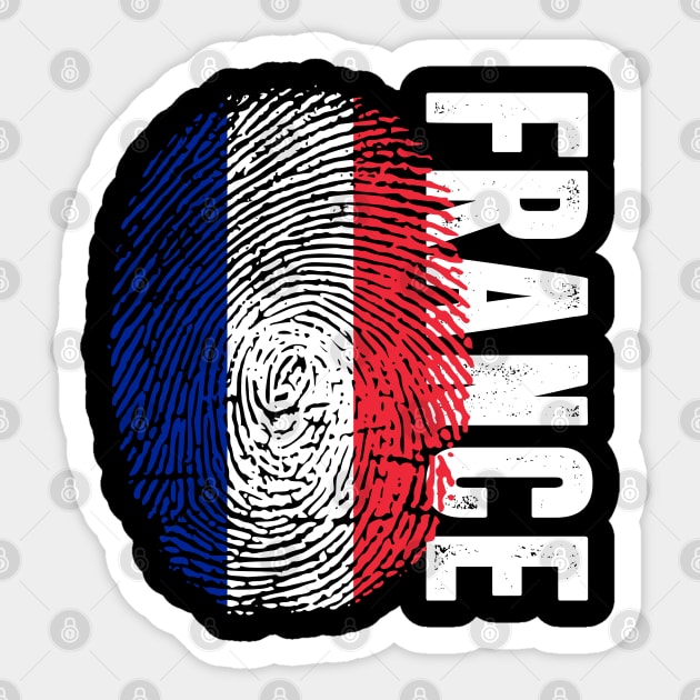 France Flag Fingerprint My Story DNA French Sticker by Your Culture & Merch